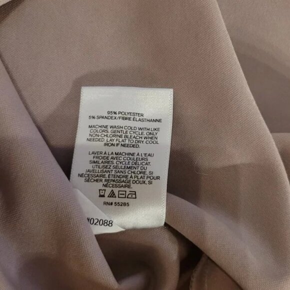 Express Square Neck Dusty Pink Bodysuit - Picture 3 of 7